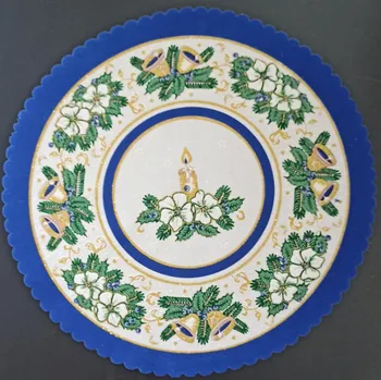 ubrus Top textil Prostírání Vánoce 25 cm kulaté modré