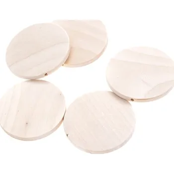 Dětské navlékací korálky DP Craft Dřevěné korálky ploché 5cm, 5ks