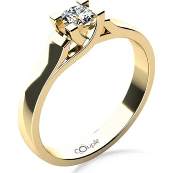 Prsten Couple, Zásnubní prsten Brigitte ve žlutém zlatě se zirkonem, vel. 54, prům. 17.2 mm, 585-68-1-4040.0Z00.0.54.001