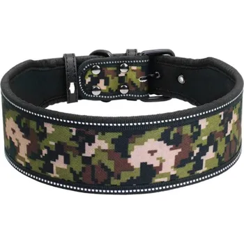 Obojek pro psa PET ARTIST Široký vzorovaný obojek s reflexními prvky - vojenský Velikost: S