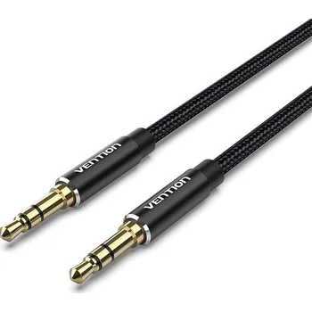 Datový kabel Vention Cotton Braided 3.5mm Male to Male Audio Cable 1.5m Black Aluminum Alloy Type