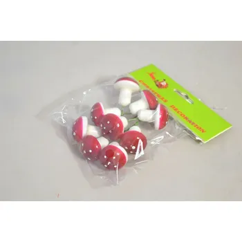Vánoční dekorace Muchomůrka 2,8cm - (bal. 9ks v sáčku). Cena za balení.