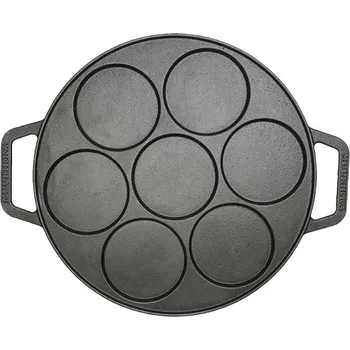 Grilovací rošt Litinová multifunkční kulatá pánev ∅ 41,5 cm (kulatá multifunkční litinová grilovací pánev)