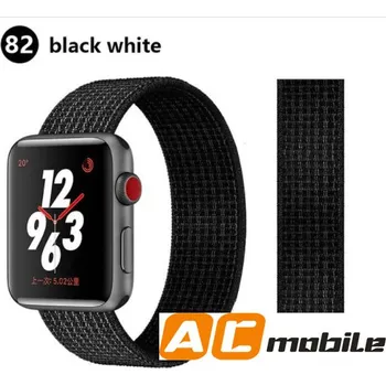 Nylonový Pásek Pro Apple Watch 42/44/45 Mm Možnosti: Black White