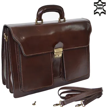 Pánská aktovka Aktovka z pravé kůže - 014 černá