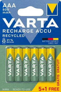 Článková baterie Varta Recycled AAA R2U 5 + 1 ks
