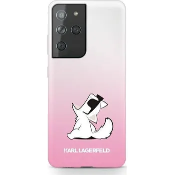 Pouzdro na mobilní telefon Kryt Samsung Galaxy S21 Ultra Karl Lagerfeld Hardcase Choupette Fun (KLHCS21LCFNRCPI) růžový