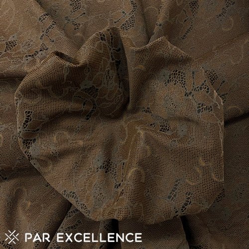 Gabardén elastický s efektem vrstvené krajky