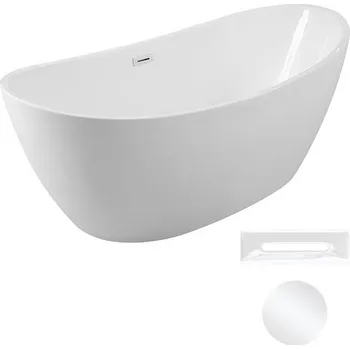 Vana Besco Akrylátová volně stojící vana Ayla 170x80 Barva: Bílá, Rozměry (cm): 170x80, Typ a barva výpustě: Click-Clack s přepadem, bílá