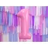 Balónek PartyDeco Fóliový balónek číslo 1 růžový 86 cm