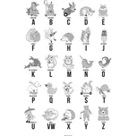 Bloomingville Plakát s abecedou v…