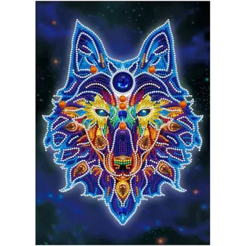 Diamantové malování Recenze Diamantové malování 30 x 40 cm svítící vlk