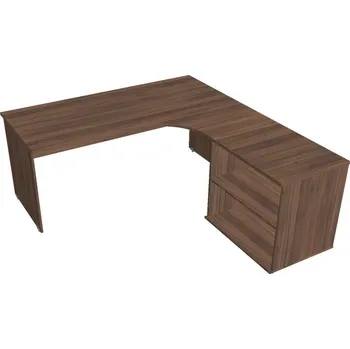 Kancelářský vozík HOBIS stůl pracovní, sestava levá - GE 1800 60 H L, ořech + doprava zdarma