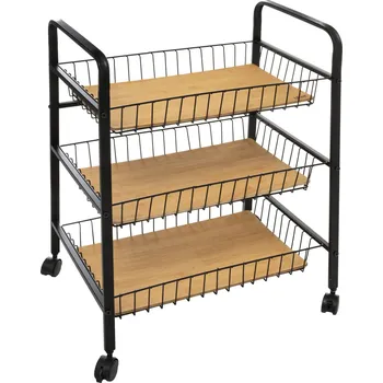 Servírovací stolek 5five Simply Smart Kuchyňský vozík na kolečkách NERA, 3patrový, 52 x 39 x 70 cm