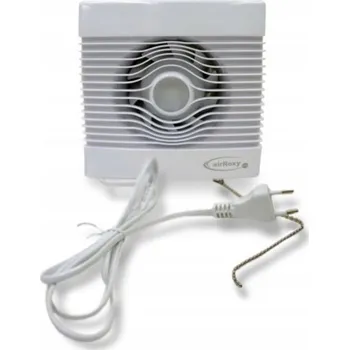 Domácí ventilátor airRoxy pRemium 150 PS koupelnový axiální ventilátor s napájecím kabelem a tahovým spínačem