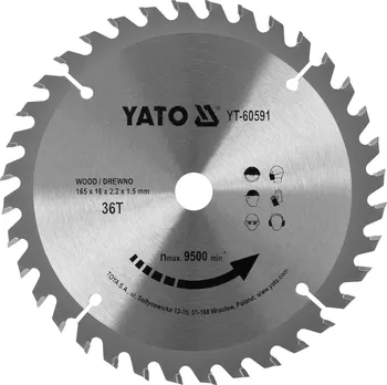 Pilový kotouč Yato YT-60591 165 x 16 mm 36 zubů