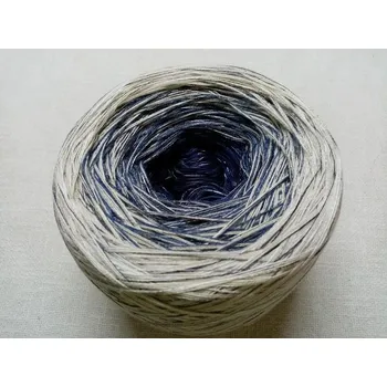 Příze Modré tornádo 3-nitka 1000m s viskózovou nitkou (Duhové klubko s viskózovou nitkou Modré tornádo)