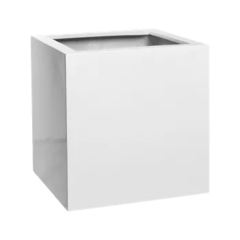 Květináč Moderní květináč Fiberstone Block S Glossy White 30x30x30cm