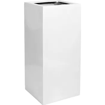 Květináč Moderní květináč Fiberstone Bouvy M Glossy White 30x30x60cm