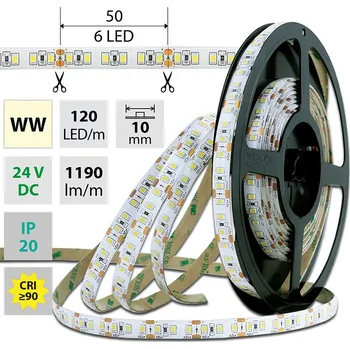 LED páska McLED ML-126.367.60.2 LED pásek SMD2835 WW, 120LED/m, 14W/m, 1190lm/m, IP20, DC 24V, 10mm, 50m