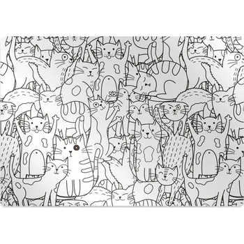 Podložka pod nábytek Podložka pod židli Kočky ve stylu Doodle