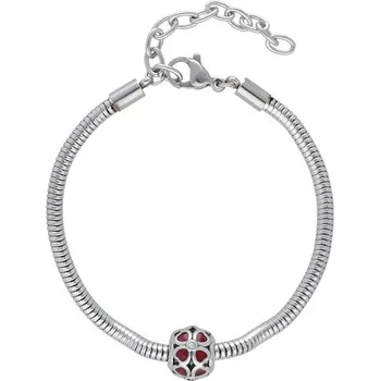 Náramek Doria Náramek s korálkem stříbrný z oceli G427