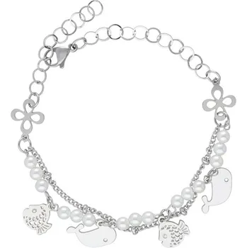 Náramek Doria Náramek s rybkami stříbrný z oceli G437