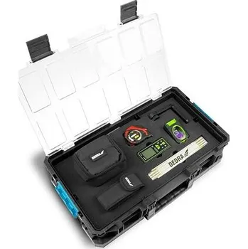 Měřící laser DEDRA sada křížový laser MC0903 + laserový dálkoměr MC0933, svin.5m, skládací 2m, v kufru, N0303G05