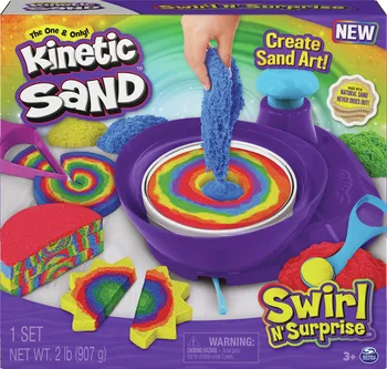 kinetický písek Spin Master Kinetic Sand Swirl N' Surprise duhový kolotoč