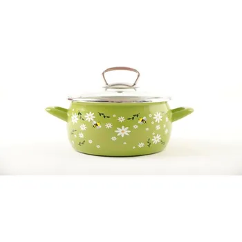 Hrnec Rendlík+PO sklo d22 (4,00l) VČELKA, zelený smalt