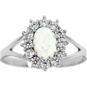 Prsten Zlatnictví U Kostela Dámský stříbrný prsten s bílým opálem 750 54 3185-20705823