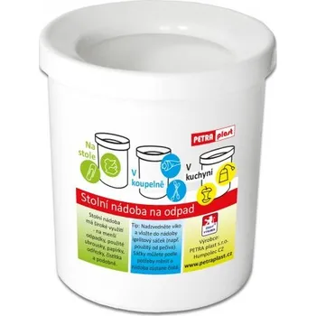 Odpadkový koš PETRAplast Stolní nádoba na odpadky objem 1L Barva: Bílá