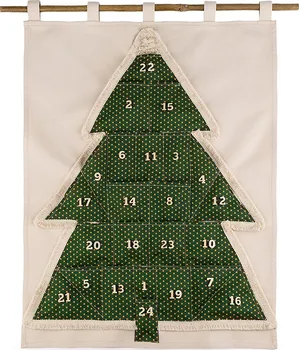 Vánoční dekorace Stoklasa 810790 závěsný adventní kalendář stromeček zelený