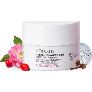 Pleťový krém BIOEARTH BIOPROTETTIVA Lehký 24hod. šípkový krém 50ml