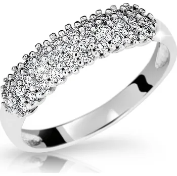 Prsten ŠPERKY-NM, Dámský prsten tři řady zirkonů 1635 Barva zlata: růžová, Velikost prstenu: 51