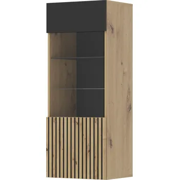 Obývací stěna BIM Vitrína AURIS dub artisan, černý mat
