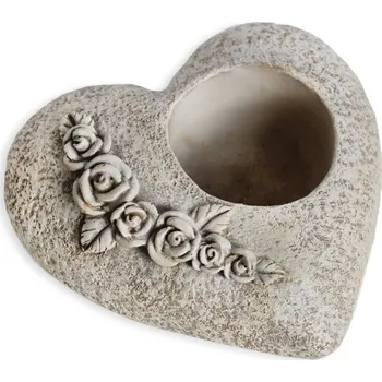 Smuteční dekorace Srdce svícen polyresin 16,5cm (544756)