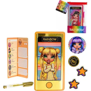 Zápisník RAINBOW HIGH Zápisník mobil A6 s perem a nálepkami 4 barvy