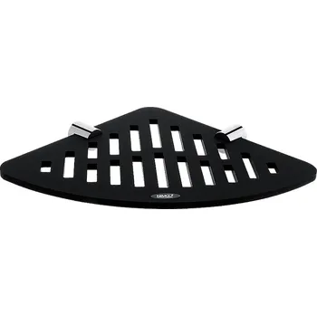 Koupelnový nábytek Rohová police do sprchového koutu černá z plexiglass, úchyty chrom NIMCO IXI police NA X212 Nimco