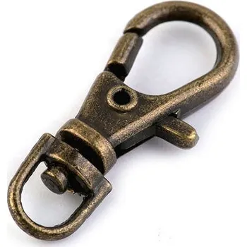 Kovová karabinka průvlek 4 mm staromosaz