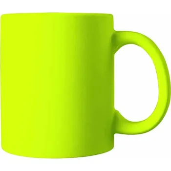 Hrnek fluorescenční žlutý s vlastním potiskem, 330 ml