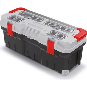 Kufr na nářadí TITAN PLUS šedý 752x300x304mm, s kovovým držadlem