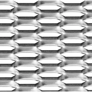 Stavební profil tahokov, kosočtvercové oko 44 x 12 mm, můstek 5 mm, Al, 1500 x 1000 x 2 mm - perforovaný hliníkový plech, neválcovaný, perforace - volná plocha - 16%, rozměry viz varianty