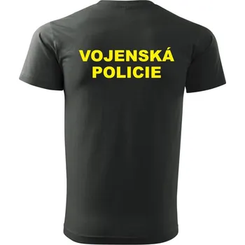 Triko s potiskem - VOJENSKÁ POLICIE (Pánské tričko s kvalitním potiskem pro každodenní nošení. Velmi kvalitní tričko s potiskem ( ve předu na tričku je malý a v zadu velký žlutý nápis VOJENSKÁ POLICIE ). Dobrá savost, jednoduchá údržba. Určeno ke)