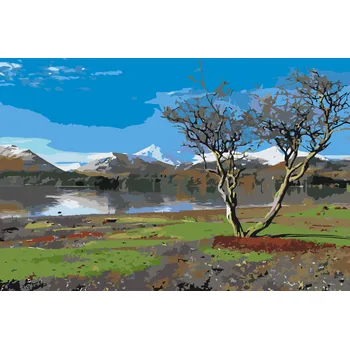Malování podle čísel - Keswick, Anglie 2 Velikost: 40x60cm, Rámování: Pouze srolované plátno