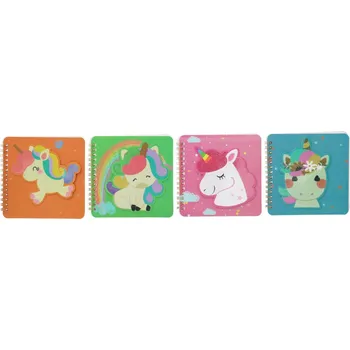 Zápisník Wiky Notes spirála linkovaný 50 stran, 14x14 cm - 3D Jednorožec Barvy: modrá