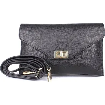 Kabelka Kožené tříoddílové černé psaníčko či crossbody kabelka 3111