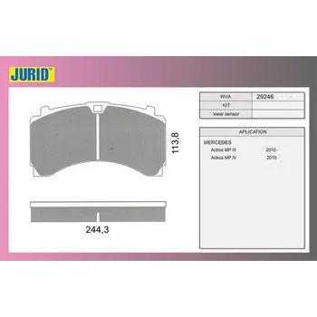 Brzdová destička desky brzdové ACTROS-MP4-přední-JURID