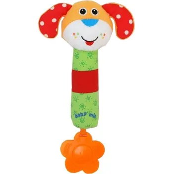 Hrací strojek Pískací hračka s kousátkem Baby Mix Pejsek (Plyšová hračka pískací Baby Mix)