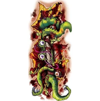 Odstranitelné tetování Příšera s chapadly v roztržené ráně - dočasné tetování